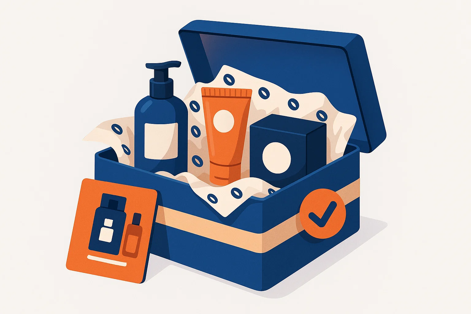 Luxury cosmetics gift box with skincare products
